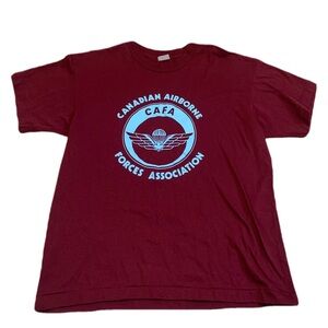 Vintage Canadian Airborne Forces CAFA T-Shirt M/M Burgundy